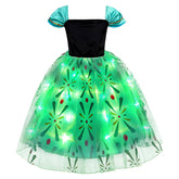 Kinder Mädchen Anna Tutu Kleid  Lichterrock Cosplay Kostüm Outfits Halloween Karneval Anzug